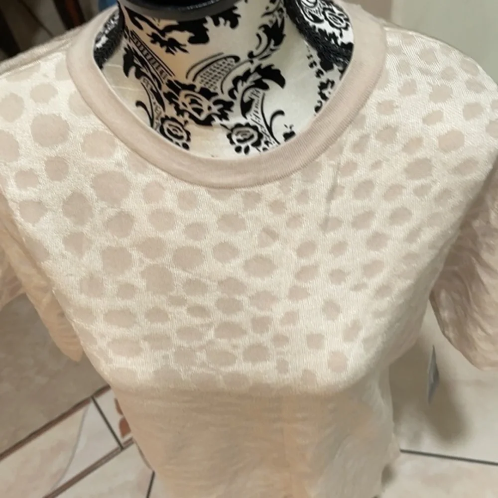 MSRP $70 Alfani Printed Crewneck Sweater Beige Size Medium - Picture 4 of 5